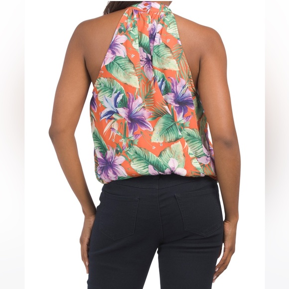 RACHEL ZOE Balloon Hem Halter Neck Keyhole Back Top (Size S) - Picture 5 of 5